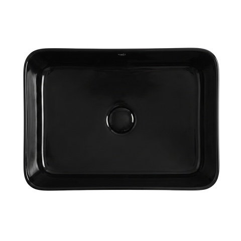 UMYWALKA NABLATOWA CERAMICZNA PROSTOKĄTNA LUXO-BL-410 CZARNY POŁYSK 41x31 CM