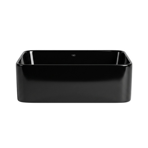 UMYWALKA NABLATOWA CERAMICZNA PROSTOKĄTNA LUXO-BL-410 CZARNY POŁYSK 41x31 CM