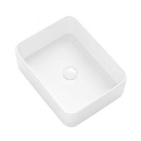 UMYWALKA NABLATOWA CERAMICZNA PROSTOKĄTNA LUXO-WH-480 BIAŁY POŁYSK 48x37 CM