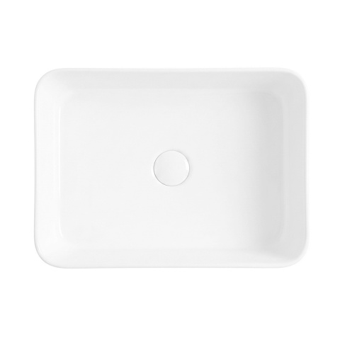 UMYWALKA NABLATOWA CERAMICZNA PROSTOKĄTNA LUXO-WH-480 BIAŁY POŁYSK 48x37 CM