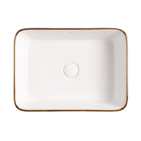 UMYWALKA NABLATOWA CERAMICZNA PROSTOKĄTNA LUXO-WH-GL-480 BIAŁY POŁYSK 48x37 CM