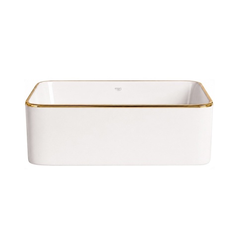 UMYWALKA NABLATOWA CERAMICZNA PROSTOKĄTNA LUXO-WH-GL-480 BIAŁY POŁYSK 48x37 CM