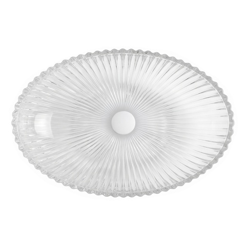 UMYWALKA NABLATOWA SZKLANA OWALNA RYFLOWANA BRILLANT3-TR-510 TRANSPARENTNA 51x35 CM