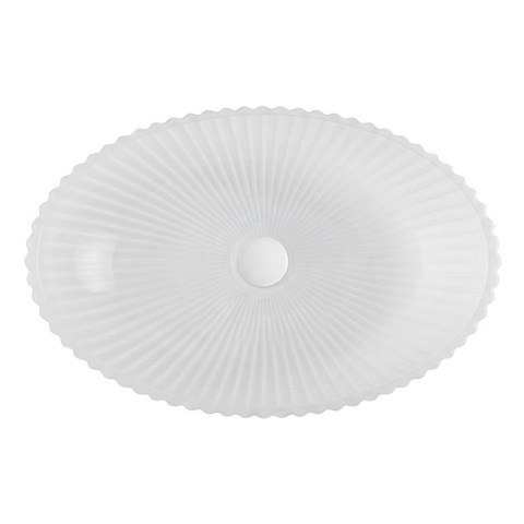 UMYWALKA NABLATOWA SZKLANA OWALNA RYFLOWANA BRILLANT3-WH-510 BIAŁY MAT 51x35 CM