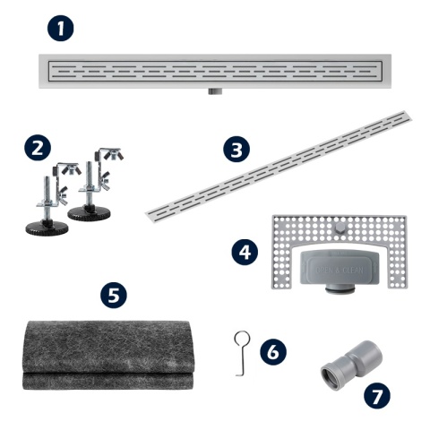 ODPŁYW LINIOWY 80 CM INOX NISKI SYFON WYSOKA PRZEPUSTOWOŚĆ DL01 CLASSIC