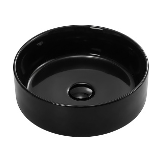 UMYWALKA NABLATOWA CERAMICZNA OKRĄGŁA LAVA-BL-360 CZARNY POŁYSK 36x12 CM