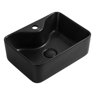 UMYWALKA NABLATOWA CERAMICZNA PROSTOKĄTNA ELISE-MTB-480 CZARNY MAT 48x37 CM