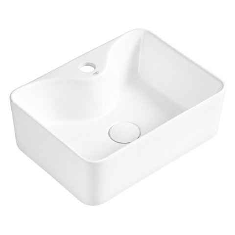 UMYWALKA NABLATOWA CERAMICZNA PROSTOKĄTNA ELISE-WH-480 BIAŁA POŁYSK 48x37 CM