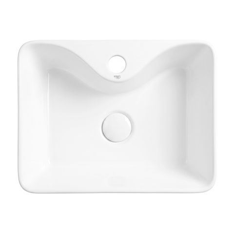 UMYWALKA NABLATOWA CERAMICZNA PROSTOKĄTNA ELISE-WH-480 BIAŁA POŁYSK 48x37 CM