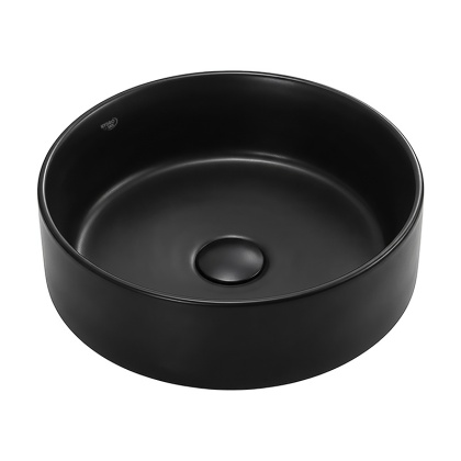 UMYWALKA NABLATOWA CERAMICZNA OKRĄGŁA LAVA-MTB-360 CZARNY MAT 36x36 CM