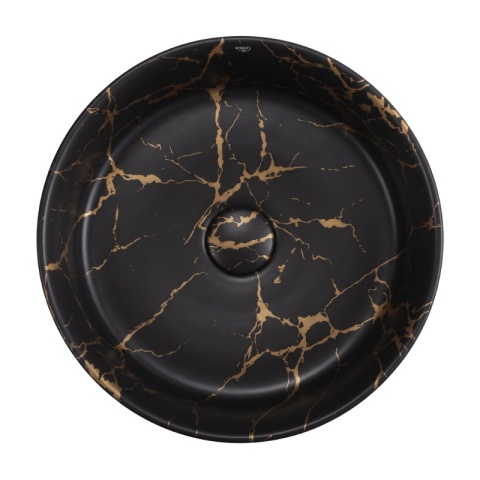 UMYWALKA NABLATOWA CERAMICZNA OKRĄGŁA LAVA-MTB-MAR3-360 MARMUR CZARNY MAT 36x12 CM