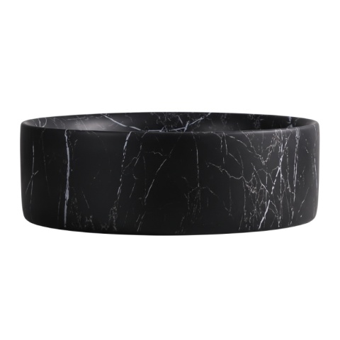 UMYWALKA NABLATOWA CERAMICZNA OKRĄGŁA LAVA-MTB-MAR5-360 MARMUR CZARNY MAT 36x12 CM