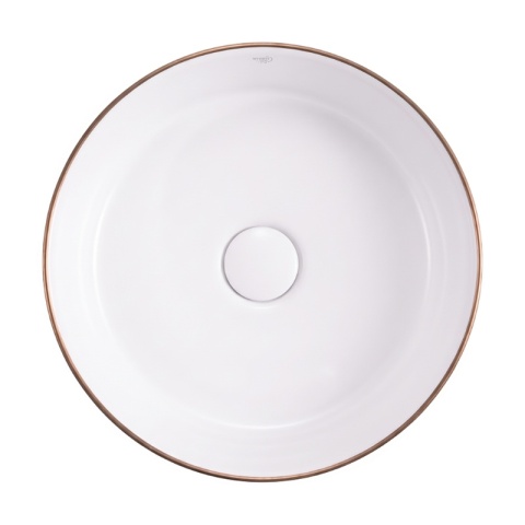 UMYWALKA NABLATOWA CERAMICZNA OKRĄGŁA LAVA-P-GL-360 SZCZOTKOWANE ZŁOTO 36x12 CM