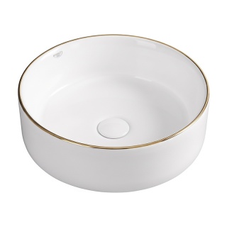 UMYWALKA NABLATOWA CERAMICZNA OKRĄGŁA LAVA-WH-GL-360 BIAŁY POŁYSK 36x12 CM