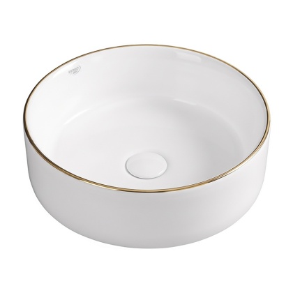 UMYWALKA NABLATOWA CERAMICZNA OKRĄGŁA LAVA-WH-GL-360 BIAŁY POŁYSK 36x12 CM