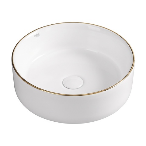 UMYWALKA NABLATOWA CERAMICZNA OKRĄGŁA LAVA-WH-GL-360 BIAŁY POŁYSK 36x12 CM