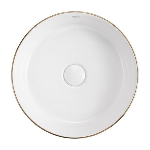 UMYWALKA NABLATOWA CERAMICZNA OKRĄGŁA LAVA-WH-GL-360 BIAŁY POŁYSK 36x12 CM