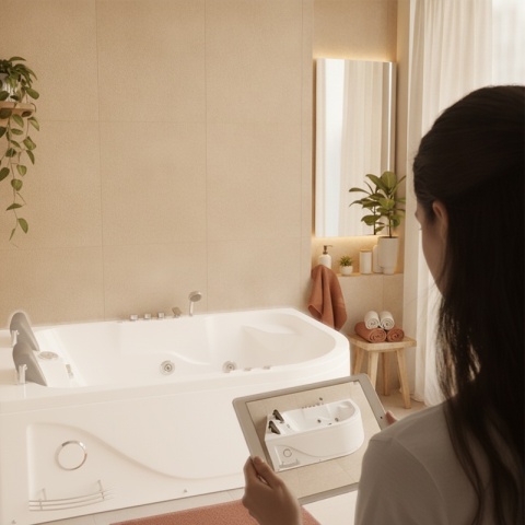 WANNA Z HYDROMASAŻEM I FUNKCJĄ OZONOWANIA 180x120 BIAŁA PRZYŚCIENNA AKRYLOWA 2-OS CARMEN