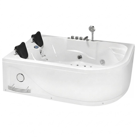 WANNA Z HYDROMASAŻEM I FUNKCJĄ OZONOWANIA 180x120 BIAŁA PRZYŚCIENNA AKRYLOWA 2-OS CARMEN