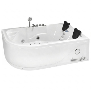 WANNA Z HYDROMASAŻEM PODGRZEWACZEM I FUNKCJĄ OZONOWANIA 180x120 BIAŁA PRZYŚCIENNA AKRYLOWA 2-OS CARMEN