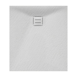 BRODZIK PRYSZNICOWY PROSTOKĄTNY 90x80 CM NISKI BIAŁY STRUKTURA KAMIENIA MAT RIKO