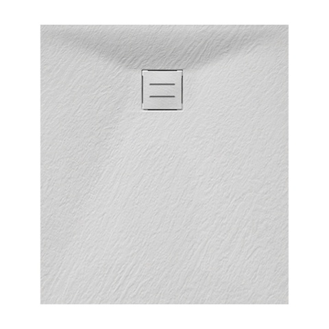 BRODZIK PRYSZNICOWY PROSTOKĄTNY 90x80 CM NISKI BIAŁY STRUKTURA KAMIENIA MAT RIKO