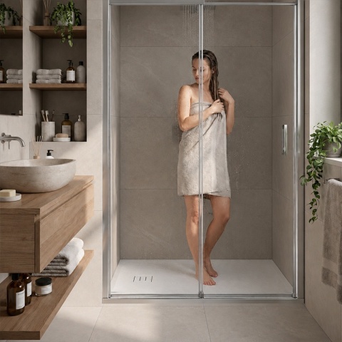 BRODZIK PRYSZNICOWY PROSTOKĄTNY 90x80 CM NISKI BIAŁY STRUKTURA KAMIENIA MAT RIKO