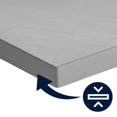 BRODZIK PRYSZNICOWY PROSTOKĄTNY 100x70 CM NISKI SZARY STRUKTURA KAMIENIA MAT RIKO