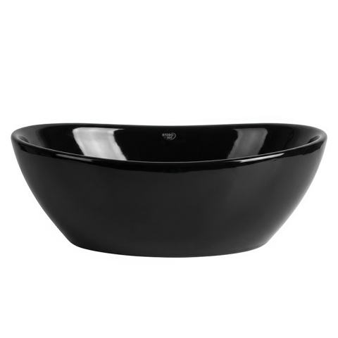 UMYWALKA NABLATOWA CERAMICZNA OWALNA LUMO-BL-405 CZARNY POŁYSK 40x33 CM