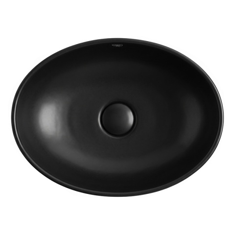 UMYWALKA NABLATOWA CERAMICZNA OWALNA LUMO-MTB-405 CZARNY MAT 40x35 CM