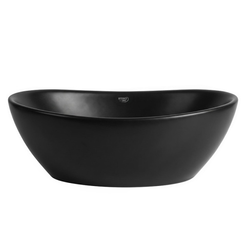 UMYWALKA NABLATOWA CERAMICZNA OWALNA LUMO-MTB-405 CZARNY MAT 40x35 CM