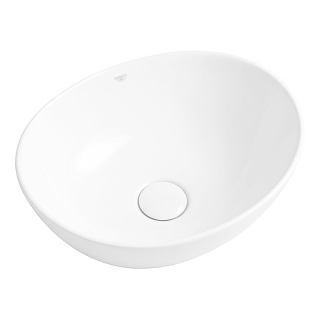 UMYWALKA NABLATOWA CERAMICZNA OWALNA LUMO-WH-405 BIAŁY POŁYSK 40x33 CM
