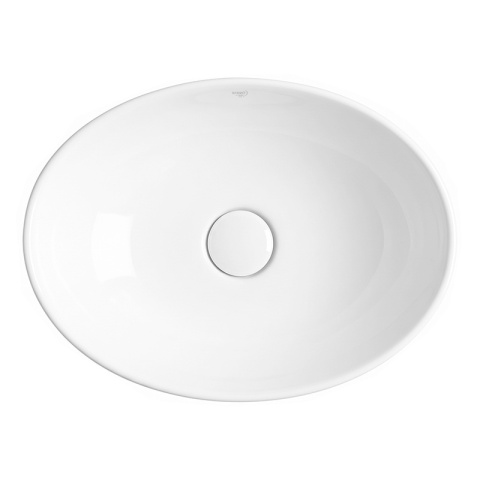 UMYWALKA NABLATOWA CERAMICZNA OWALNA LUMO-WH-405 BIAŁY POŁYSK 40x33 CM