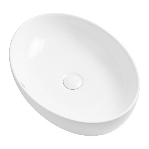 UMYWALKA NABLATOWA CERAMICZNA OWALNA LUMO-WH-500 BIAŁY POŁYSK 50x37 CM