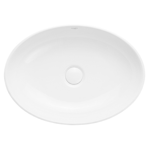UMYWALKA NABLATOWA CERAMICZNA OWALNA LUMO-WH-500 BIAŁY POŁYSK 50x37 CM