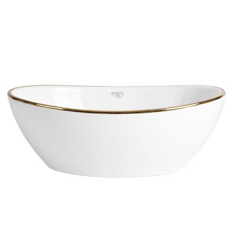 UMYWALKA NABLATOWA CERAMICZNA OWALNA LUMO-WH-GL-405 BIAŁA POŁYSK 40x33 CM