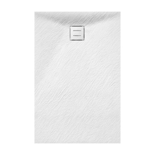BRODZIK PRYSZNICOWY PROSTOKĄTNY 120x80 CM NISKI BIAŁY STRUKTURA KAMIENIA MAT RIKO
