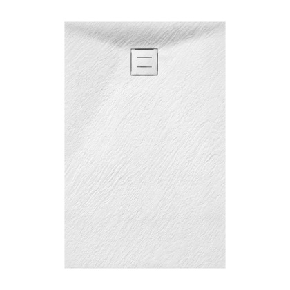 BRODZIK PRYSZNICOWY PROSTOKĄTNY 120x80 CM NISKI BIAŁY STRUKTURA KAMIENIA MAT RIKO