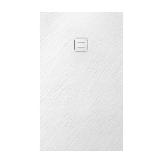 BRODZIK PRYSZNICOWY PROSTOKĄTNY 150x90 CM NISKI BIAŁY STRUKTURA KAMIENIA MAT RIKO