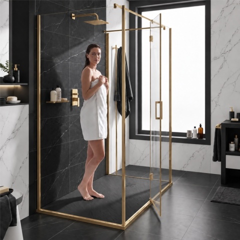 BRODZIK PRYSZNICOWY PROSTOKĄTNY 150x80 CM NISKI CZARNY STRUKTURA KAMIENIA MAT RIKO