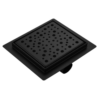 ODPŁYW LINIOWY 15x15 KWADRATOWY CZARNY NISKI SYFON WYSOKA PRZEPUSTOWOŚĆ DL06 WAVE