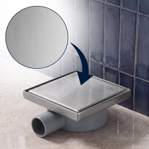 ODPŁYW LINIOWY 15x15 KWADRATOWY INOX NISKI SYFON WYSOKA PRZEPUSTOWOŚĆ DL07 FIX