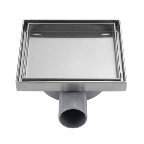 ODPŁYW LINIOWY 15x15 KWADRATOWY INOX NISKI SYFON WYSOKA PRZEPUSTOWOŚĆ DL07 FIX