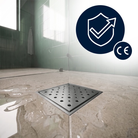 ODPŁYW LINIOWY KWADRATOWY 15x15 CM INOX WYSOKA PRZEPUSTOWOŚĆ DL06 CIRCLE