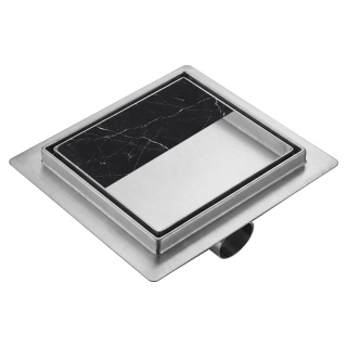 ODPŁYW LINIOWY 15x15 KWADRATOWY INOX NISKI SYFON WYSOKA PRZEPUSTOWOŚĆ DL06 FIX
