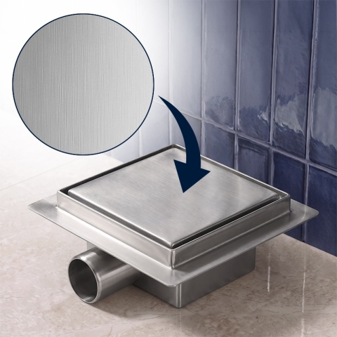 ODPŁYW LINIOWY 15x15 KWADRATOWY INOX NISKI SYFON WYSOKA PRZEPUSTOWOŚĆ DL06 FIX