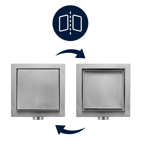 ODPŁYW LINIOWY 15x15 KWADRATOWY INOX NISKI SYFON WYSOKA PRZEPUSTOWOŚĆ DL06 FIX