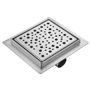 ODPŁYW LINIOWY 15x15 KWADRATOWY INOX NISKI SYFON WYSOKA PRZEPUSTOWOŚĆ DL06 WAVE