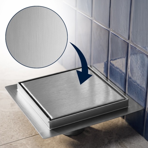 ODPŁYW LINIOWY 15x15 KWADRATOWY INOX NISKI SYFON WYSOKA PRZEPUSTOWOŚĆ DL08 FIX