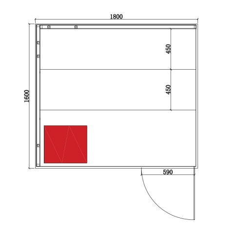 SAUNA FIŃSKA WYSOKOTEMPERATUROWA Z PIECEM LARK5-WD/HARVIA 6KW 4-5 OSOBOWA 180x160 CM